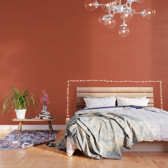 Bohemian Organic Linen Burnt Orange Wallpaper Gallery Image 3