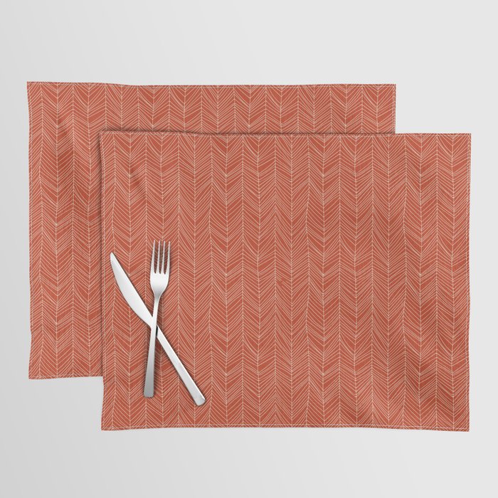 Bohemian Organic Linen Burnt Orange Placemat Gallery Image 1