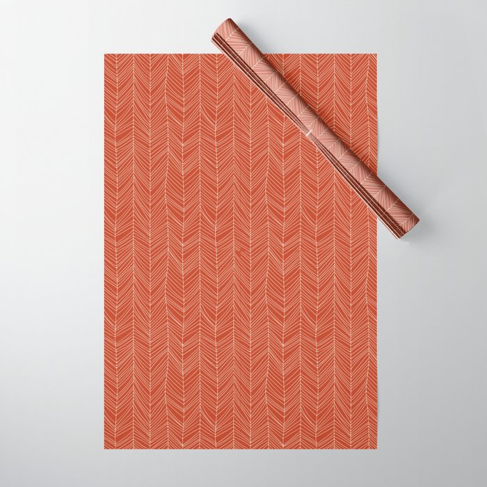 Bohemian Organic Linen Burnt Orange Wrapping Paper Gallery Image 1