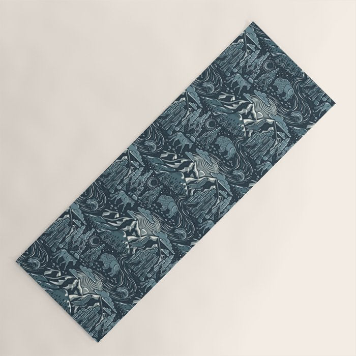 Wild West - Blue Yoga Mat Gallery Image 1