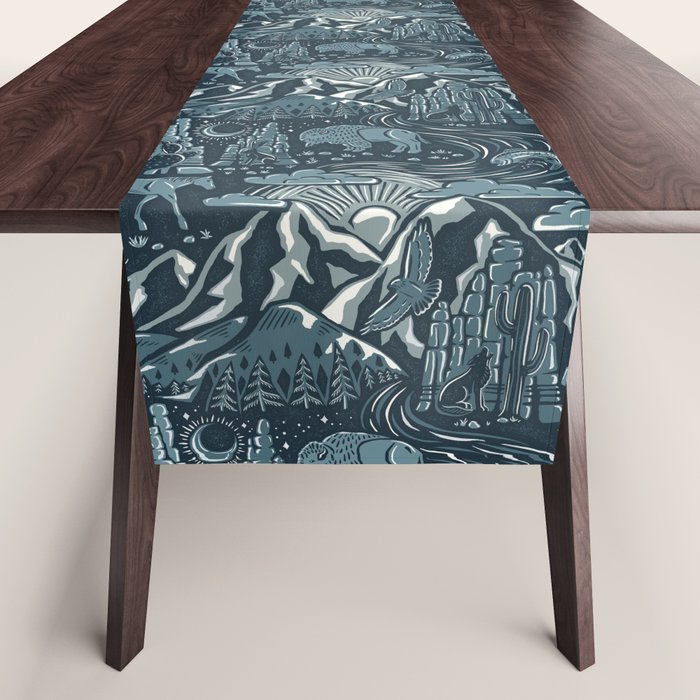 Wild West - Blue Table Runner Gallery Image 1