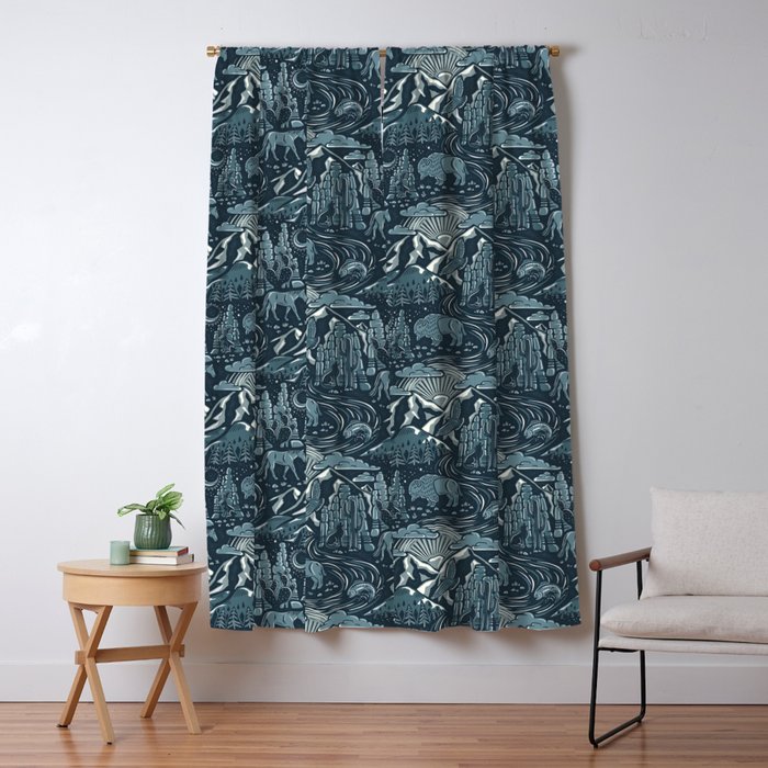 Wild West - Blue Window Curtain Gallery Image 1