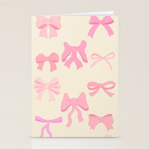 Pink Bows Stationery Card Gallery Image 2