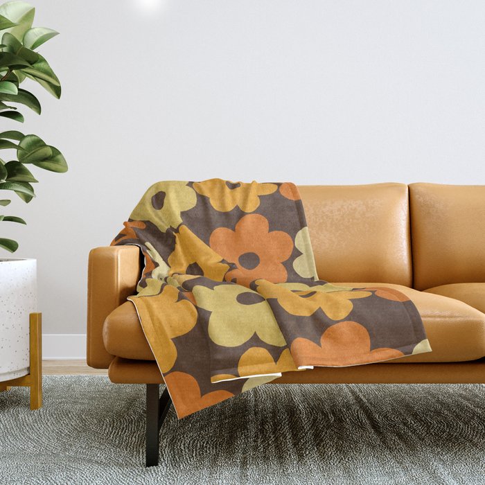 Simple Flower Pattern #2 Throw Blanket Gallery Image 1