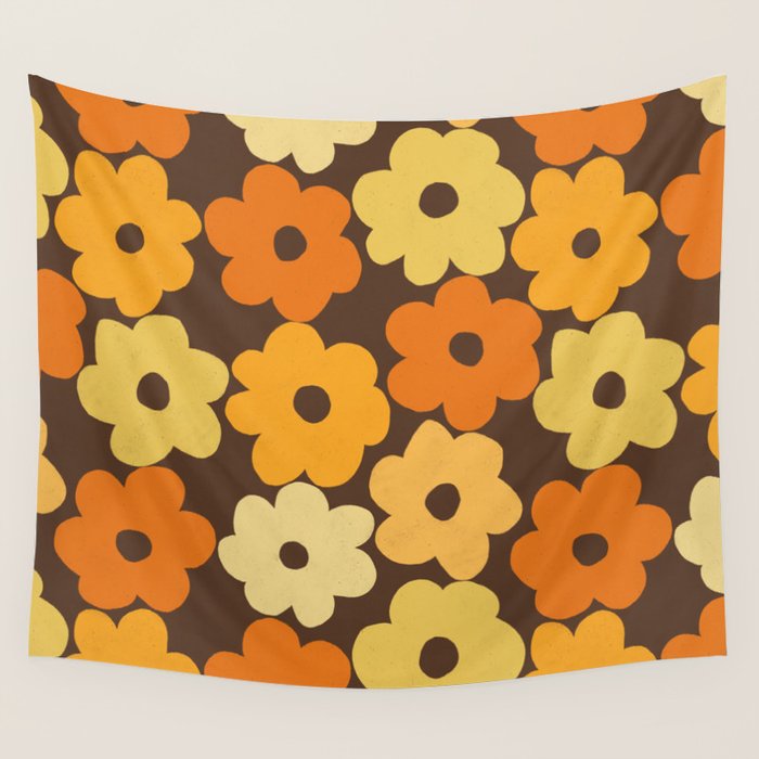 Simple Flower Pattern #2 Wall Tapestry Gallery Image 1