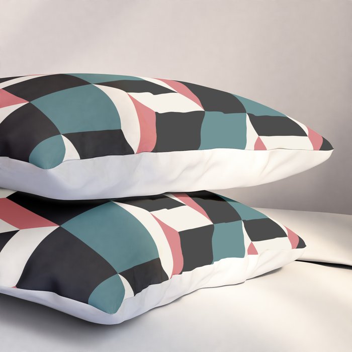 Cuboid Geometric Abstract Shapes Pattern XXXIII Pillow Sham Gallery Image 3