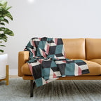 Cuboid Geometric Abstract Shapes Pattern XXXIII Throw Blanket Gallery Image 1
