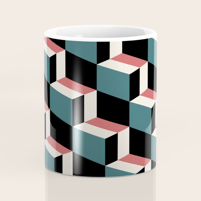 Cuboid Geometric Abstract Shapes Pattern XXXIII Coffee Mug Gallery Image 4