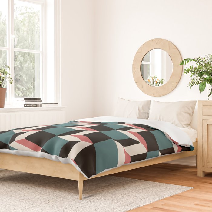 Cuboid Geometric Abstract Shapes Pattern XXXIII Duvet Cover Gallery Image 2
