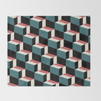 Cuboid Geometric Abstract Shapes Pattern XXXIII Throw Blanket Gallery Image 2