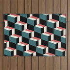 Cuboid Geometric Abstract Shapes Pattern XXXIII Outdoor Rug Gallery Image 1