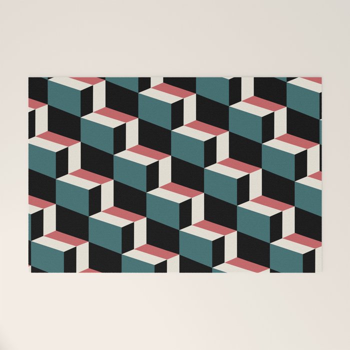 Cuboid Geometric Abstract Shapes Pattern XXXIII Welcome Mat Gallery Image 1