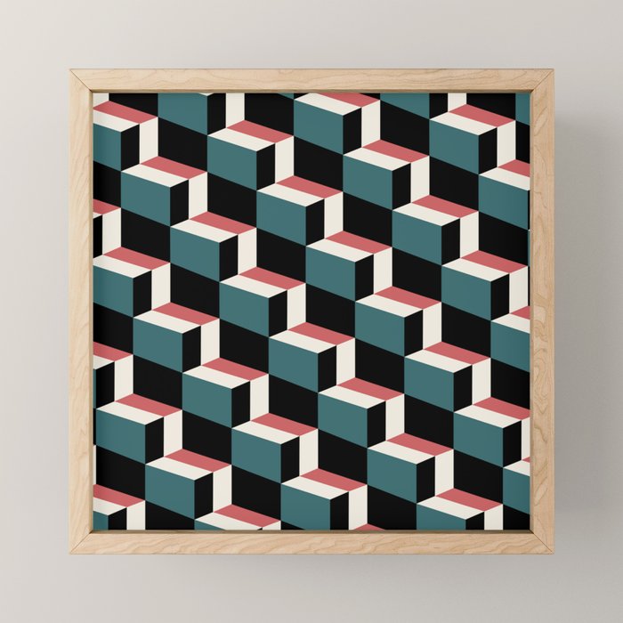 Cuboid Geometric Abstract Shapes Pattern XXXIII Mini Art Print Gallery Image 1