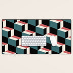 Cuboid Geometric Abstract Shapes Pattern XXXIII Desk Mat Gallery Image 1