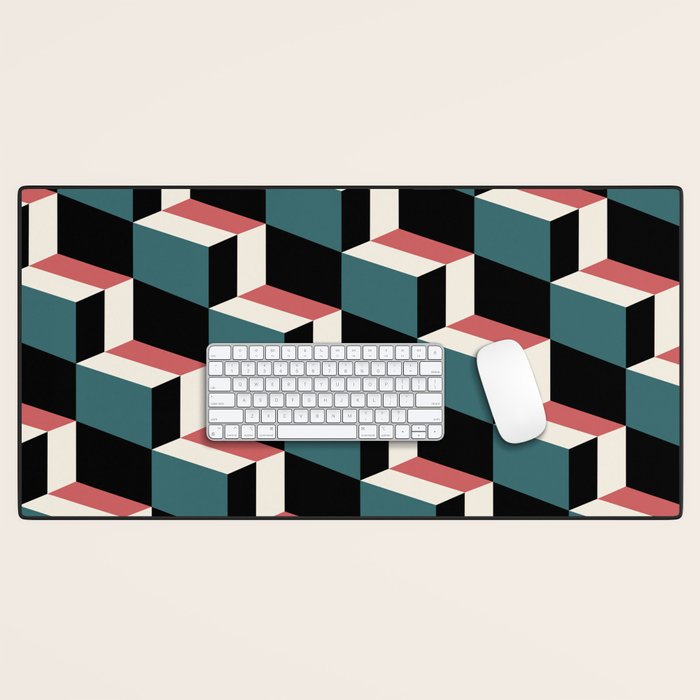 Cuboid Geometric Abstract Shapes Pattern XXXIII Desk Mat Gallery Image 1