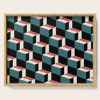 Cuboid Geometric Abstract Shapes Pattern XXXIII Serving Tray Gallery Image 1