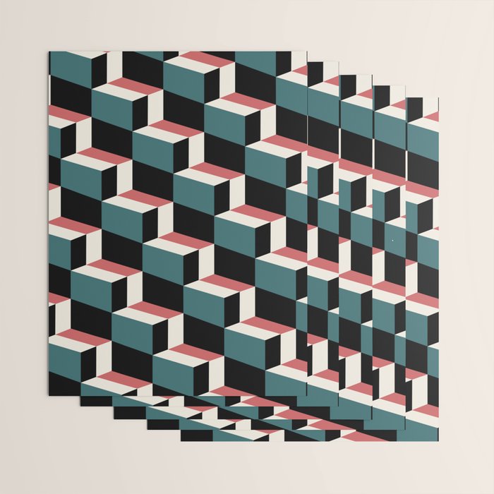 Cuboid Geometric Abstract Shapes Pattern XXXIII Wrapping Paper Gallery Image 3