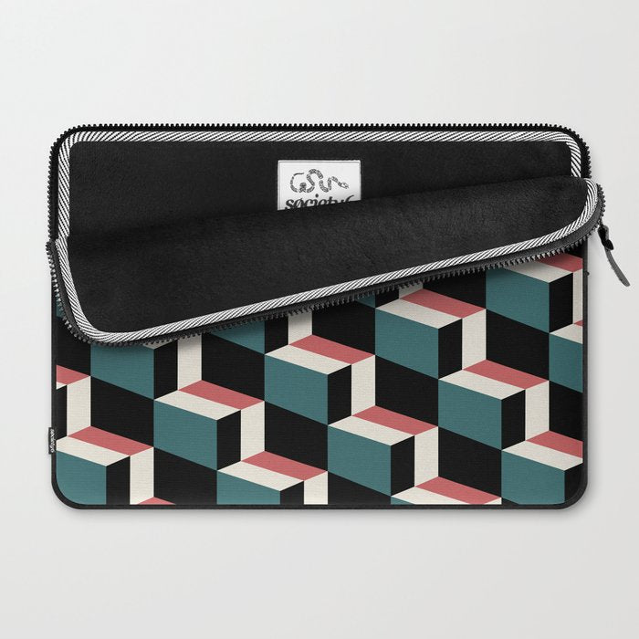 Cuboid Geometric Abstract Shapes Pattern XXXIII Laptop Sleeve Gallery Image 2