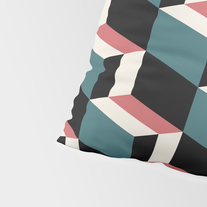 Cuboid Geometric Abstract Shapes Pattern XXXIII Pillow Sham Gallery Image 4