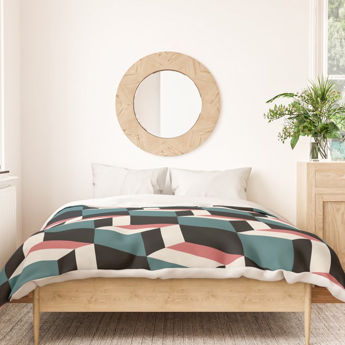 Cuboid Geometric Abstract Shapes Pattern XXXIII Duvet Cover Gallery Image 3