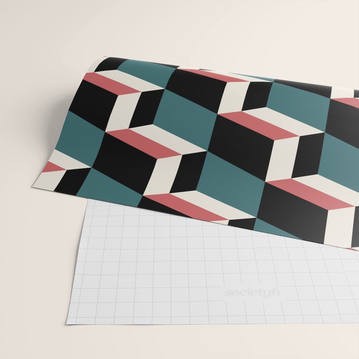 Cuboid Geometric Abstract Shapes Pattern XXXIII Wrapping Paper Gallery Image 2