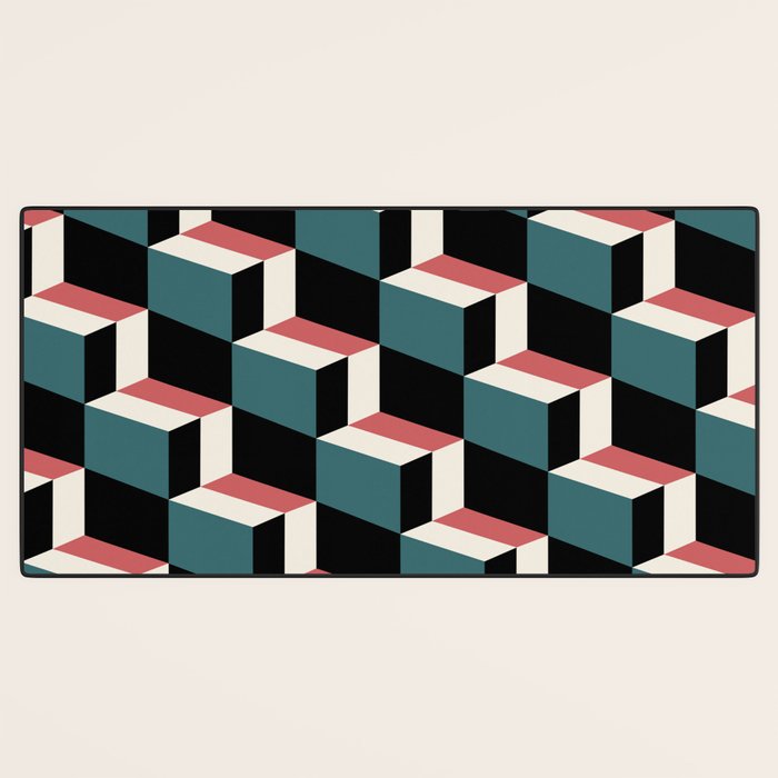 Cuboid Geometric Abstract Shapes Pattern XXXIII Desk Mat Gallery Image 3
