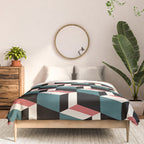 Cuboid Geometric Abstract Shapes Pattern XXXIII Comforter Gallery Image 3