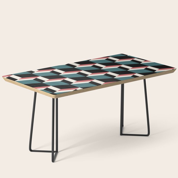Cuboid Geometric Abstract Shapes Pattern XXXIII Coffee Table Gallery Image 1