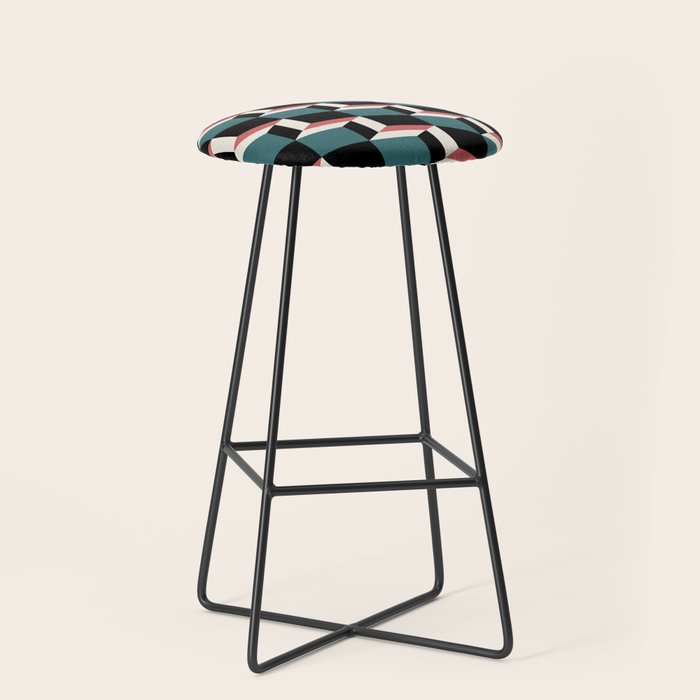 Cuboid Geometric Abstract Shapes Pattern XXXIII Stool Gallery Image 1