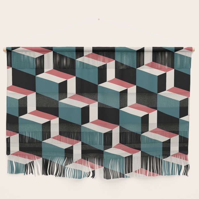 Cuboid Geometric Abstract Shapes Pattern XXXIII Wall Hanging Gallery Image 1