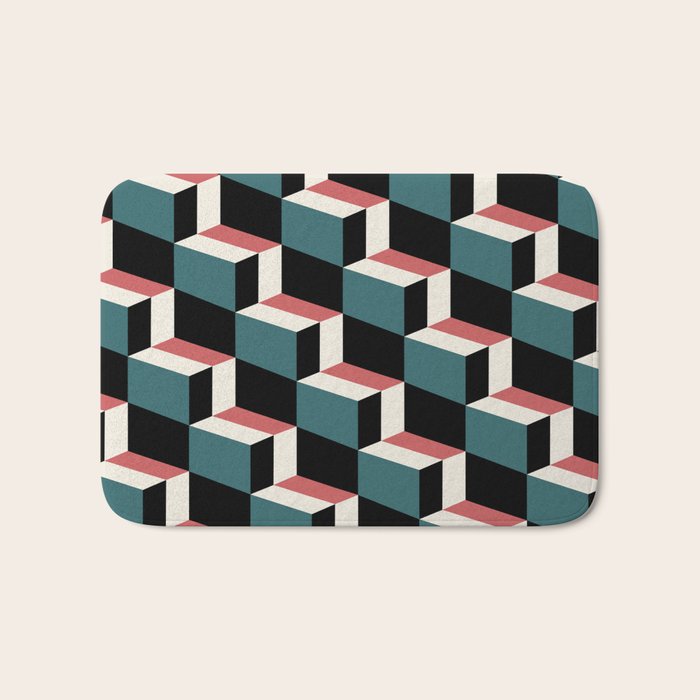 Cuboid Geometric Abstract Shapes Pattern XXXIII Bath Mat Gallery Image 1