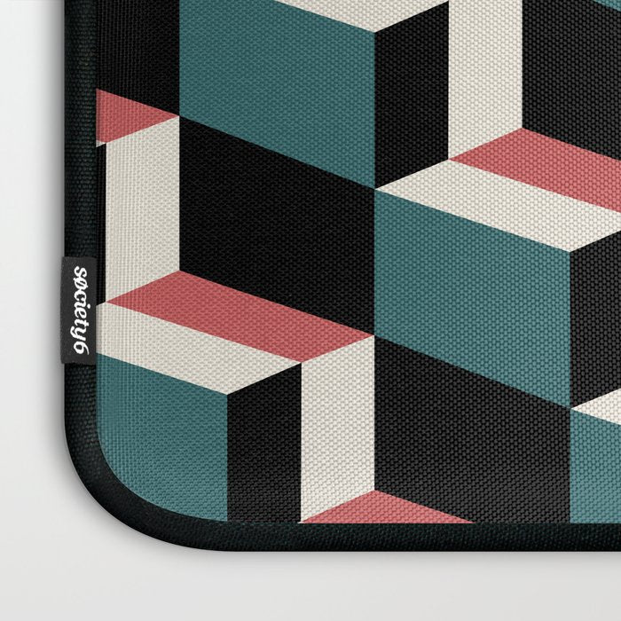 Cuboid Geometric Abstract Shapes Pattern XXXIII Laptop Sleeve Gallery Image 3