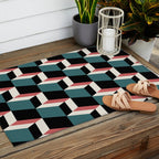 Cuboid Geometric Abstract Shapes Pattern XXXIII Outdoor Rug Gallery Image 2