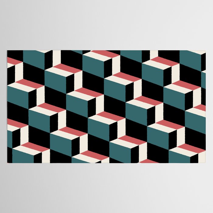 Cuboid Geometric Abstract Shapes Pattern XXXIII Tablecloth Gallery Image 2