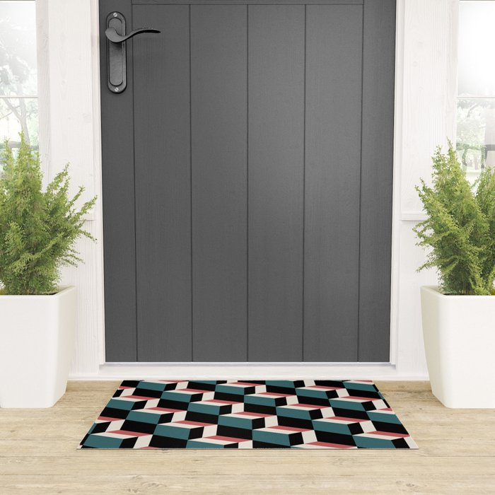 Cuboid Geometric Abstract Shapes Pattern XXXIII Welcome Mat Gallery Image 3