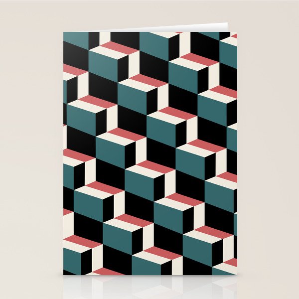 Cuboid Geometric Abstract Shapes Pattern XXXIII Stationery Card Gallery Image 1