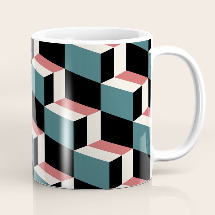 Cuboid Geometric Abstract Shapes Pattern XXXIII Coffee Mug Gallery Image 1