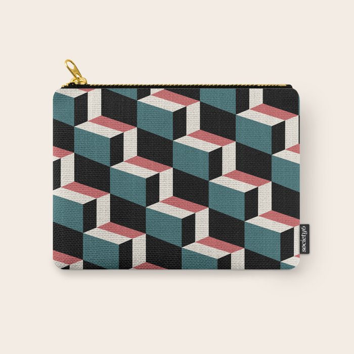 Cuboid Geometric Abstract Shapes Pattern XXXIII Carry All Pouch Gallery Image 1