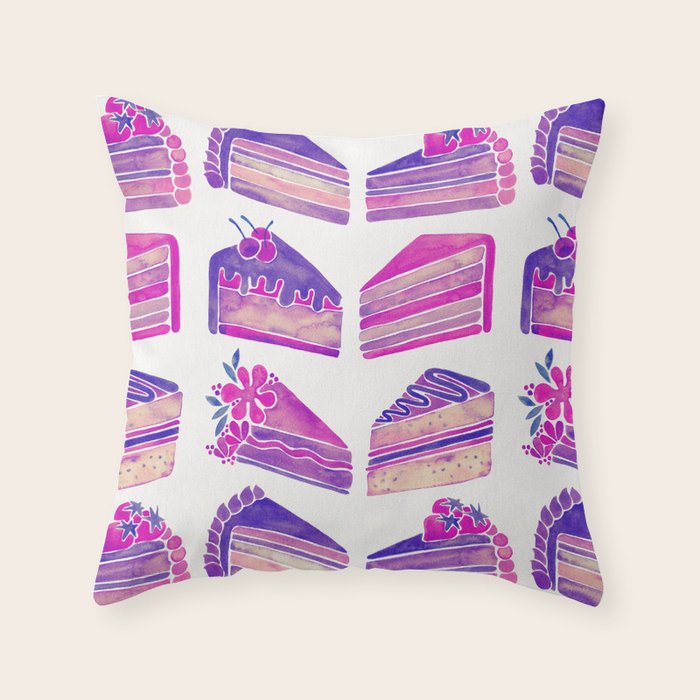 Cake Slices - Unicorn Palette Throw Pillow Gallery Image 6