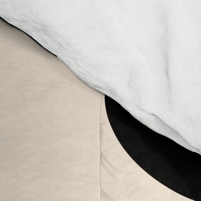 Mid Century Modern Piquet Abstract Pattern in Black and Almond Cream Comforter Gallery Image 4