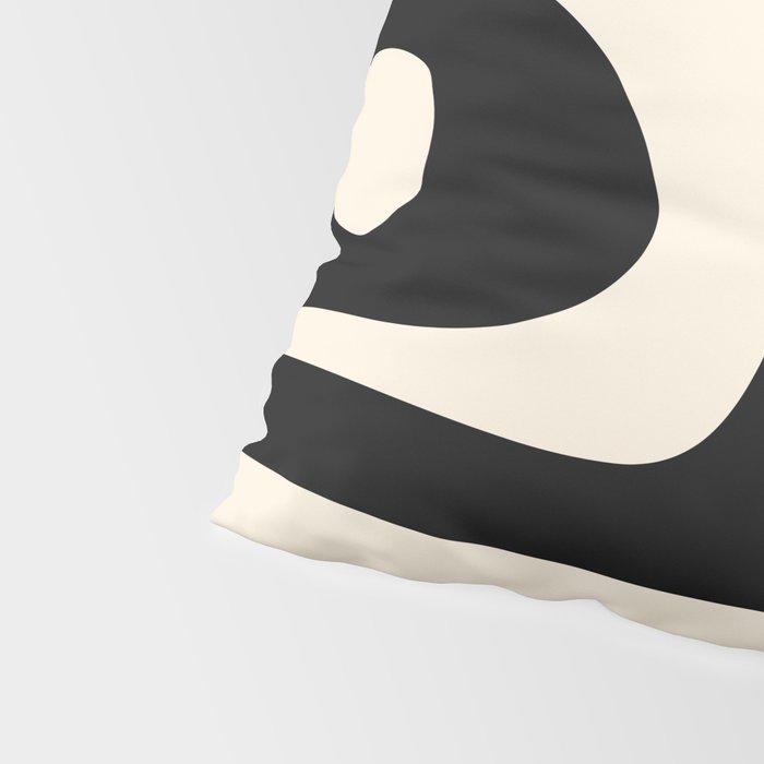 Mid Century Modern Piquet Abstract Pattern in Black and Almond Cream Pillow Sham Gallery Image 4