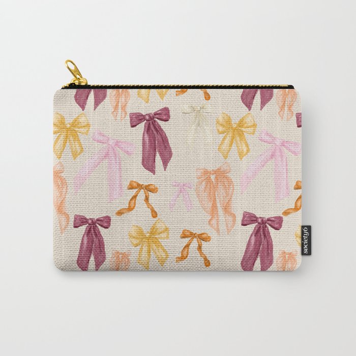 Pastel Watercolor Bow Ties Carry All Pouch Gallery Image 1
