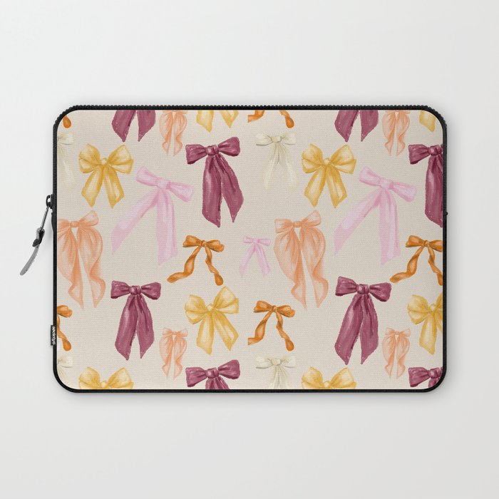 Pastel Watercolor Bow Ties Laptop Sleeve Gallery Image 1