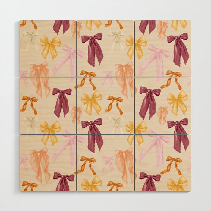 Pastel Watercolor Bow Ties Wood Wall Art Gallery Image 1