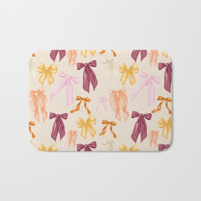 Pastel Watercolor Bow Ties Bath Mat Gallery Image 1