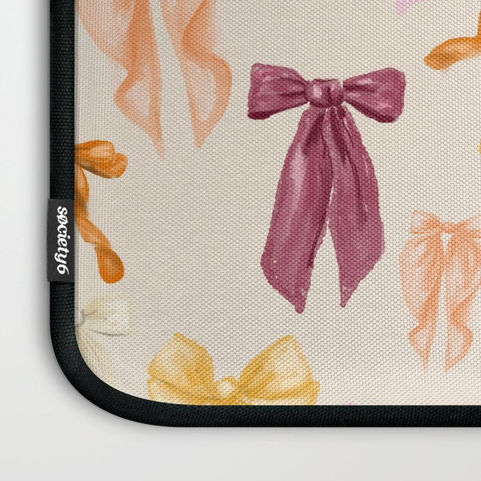 Pastel Watercolor Bow Ties Laptop Sleeve Gallery Image 3