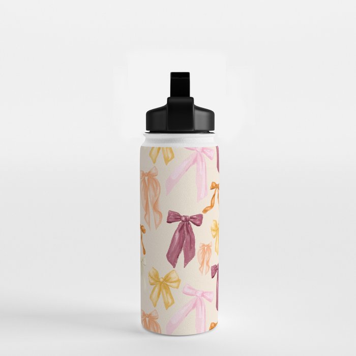 Pastel Watercolor Bow Ties Water Bottle Gallery Image 2