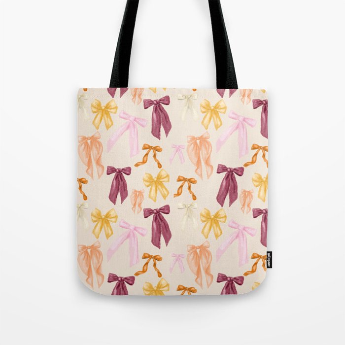 Pastel Watercolor Bow Ties Tote Bag Gallery Image 1