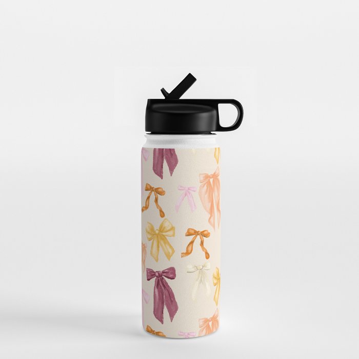 Pastel Watercolor Bow Ties Water Bottle Gallery Image 1