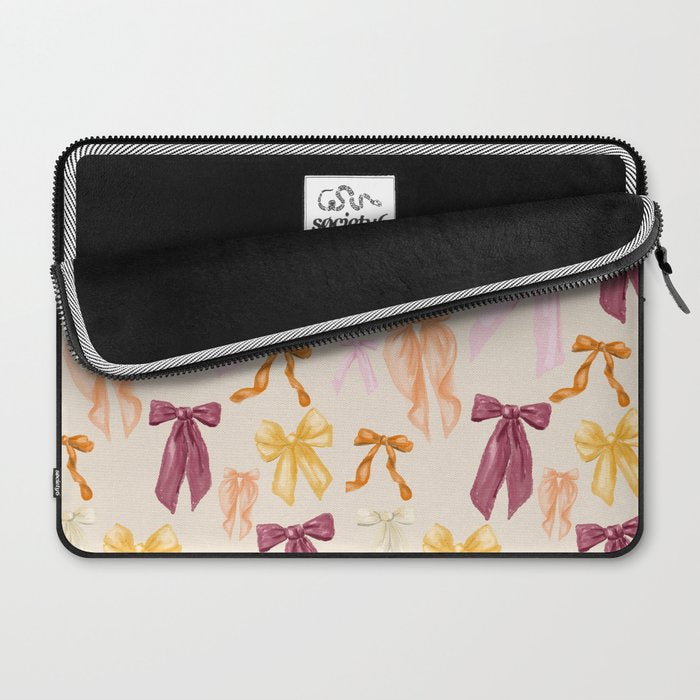 Pastel Watercolor Bow Ties Laptop Sleeve Gallery Image 2